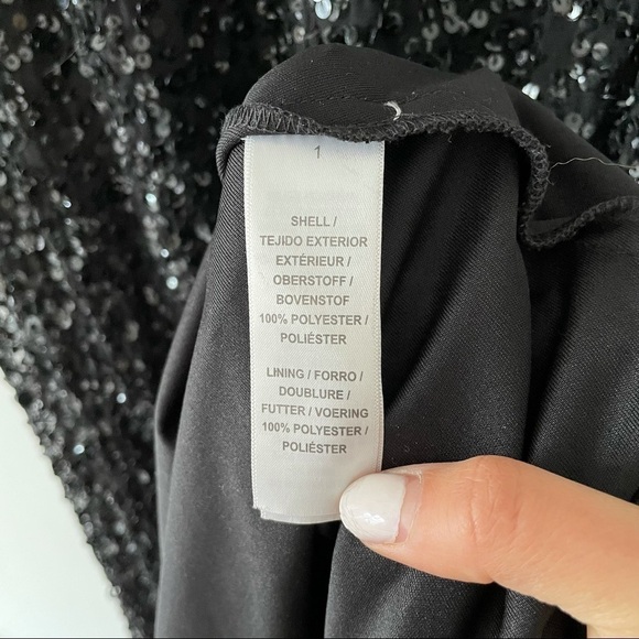 NEW Adrianna Papell Scoop Back Sequin Gown In Black sz 2P - Picture 11 of 13